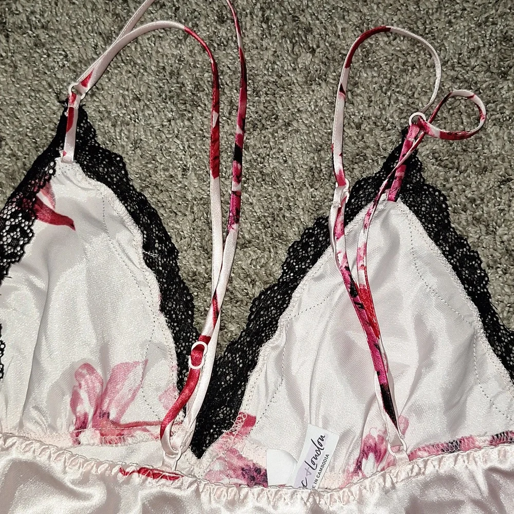Lilac & London 2-piece lingerie pajama set - S floral pink